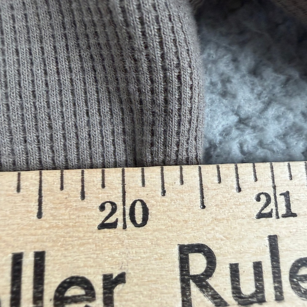 BYLT Premium Basics Shirt Men M Brown Long Sleeve Crewneck Curve Hem Waffle Knit - Picture 5 of 9